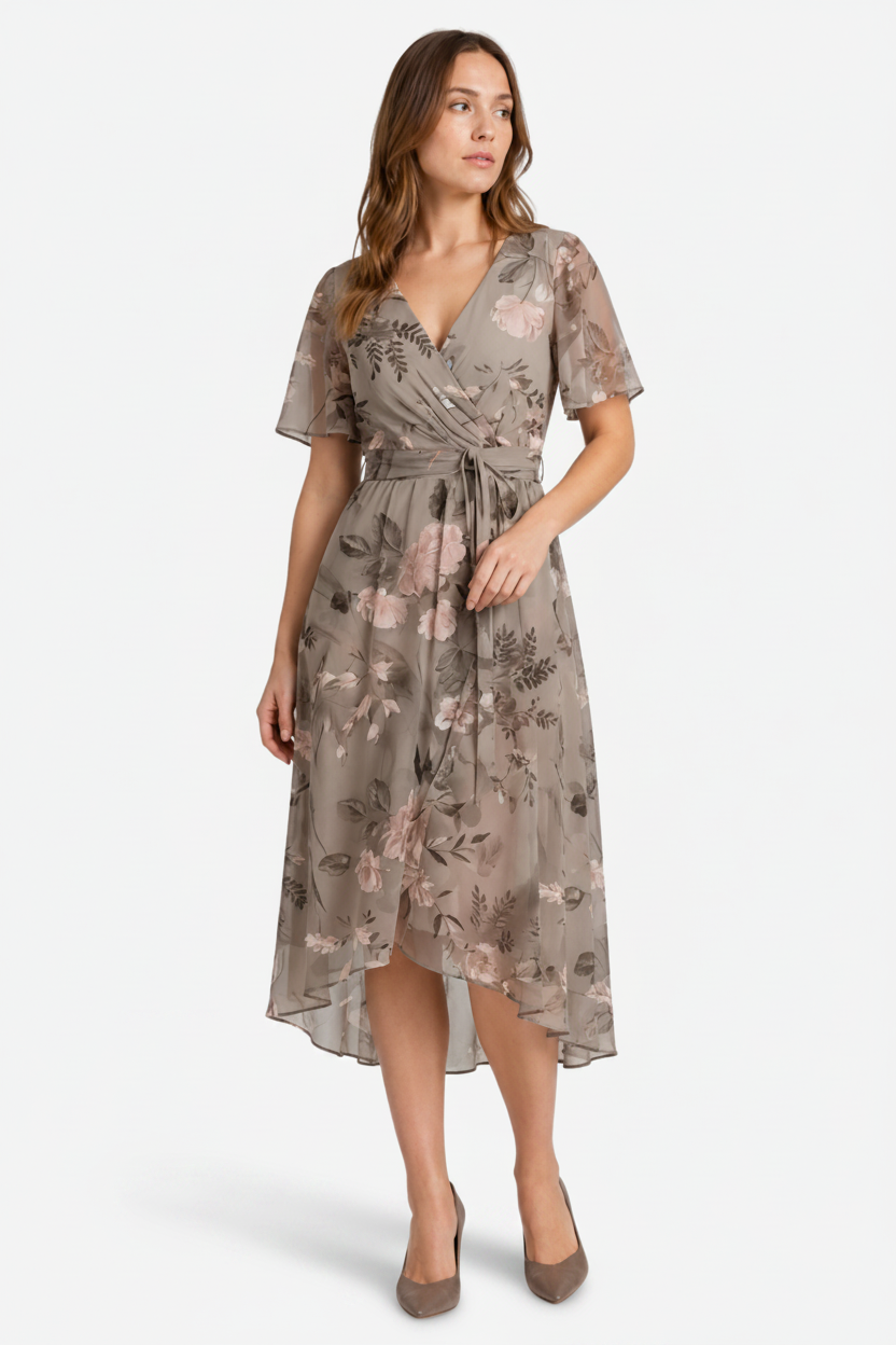 VALERIQUE | Femme Robe Fleurie Enveloppante pour