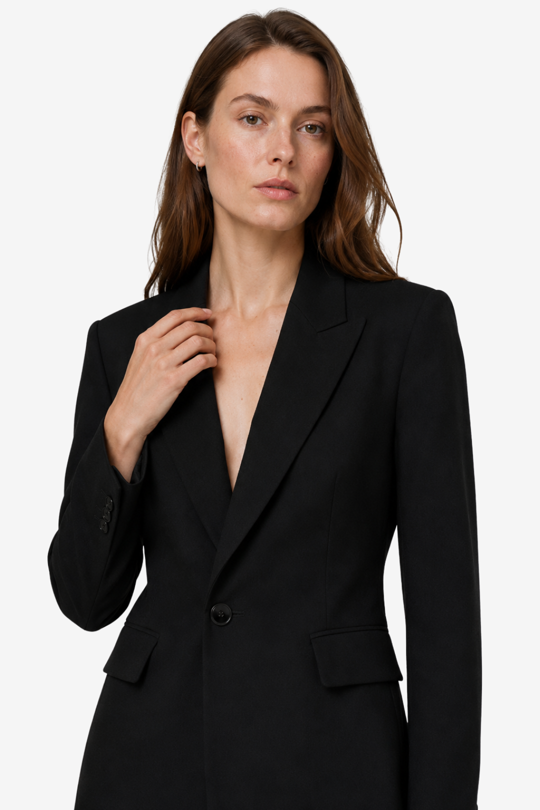 VALERIQUE | Manteau Long pour Femme – Revers Ajustés Fermeture à Bouton Unique