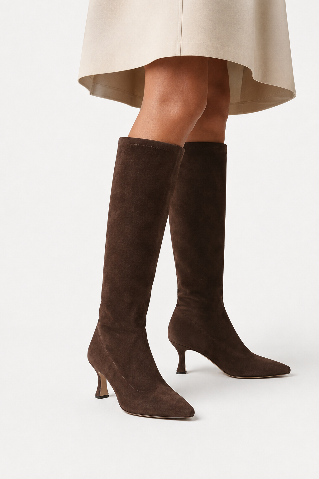 VALERIQUE | Cuissardes à Talons en Daim pour Femme – Élégance Haute