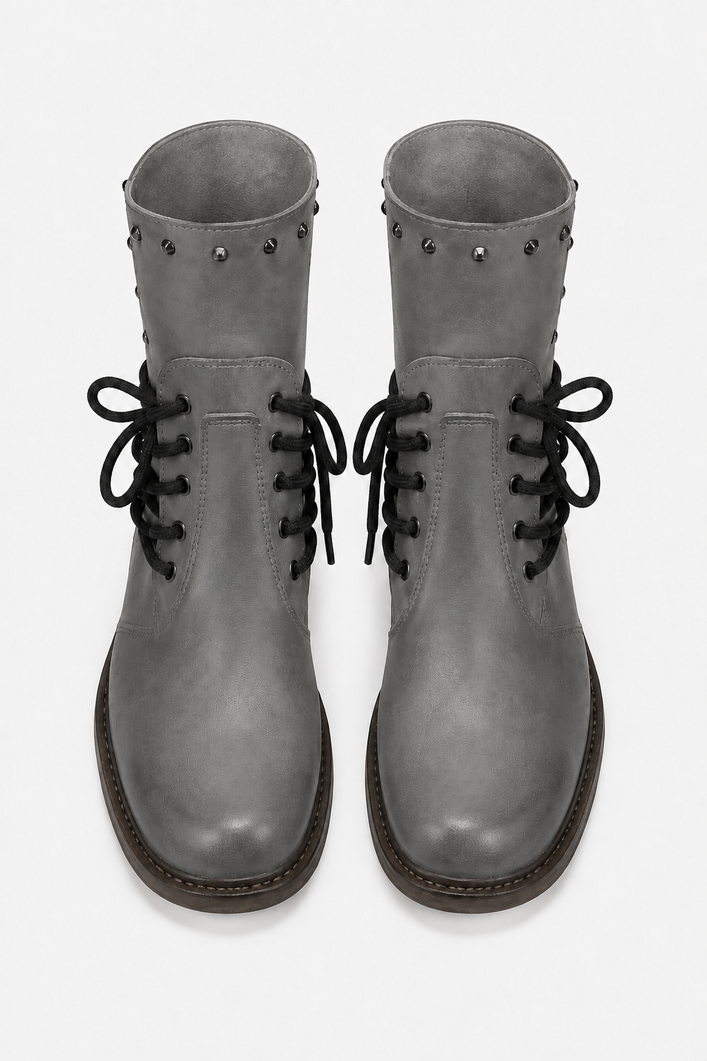 VALERIQUE | Femme bottines café à lacets avec talon bloc et bout rond