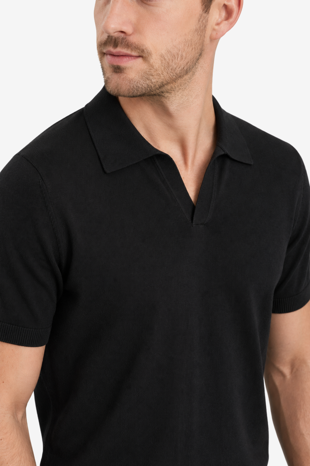VALERIQUE | Polo Minimaliste en Maille Légère pour Homme – Col Ouvert Décontracté