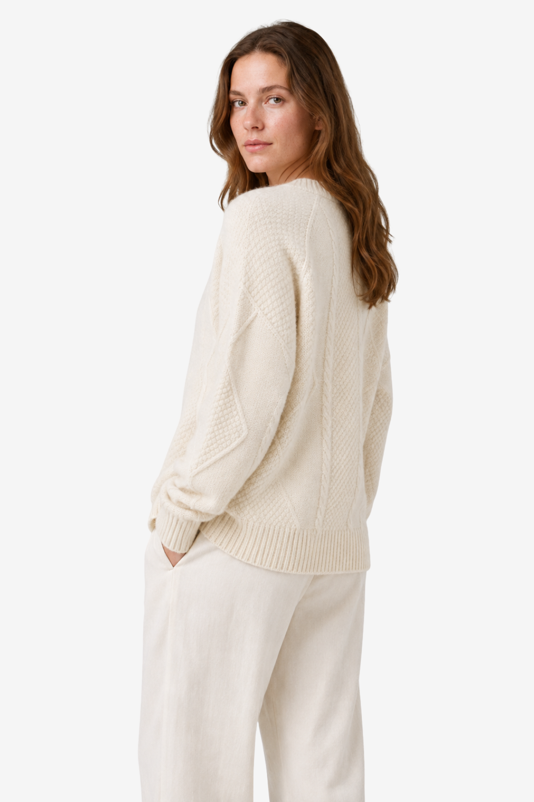 VALERIQUE | Cardigan en Maille Torsadée pour Femme – Col en V Fermeture Boutonnée Design Confortable