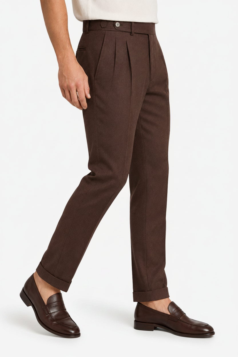 VALERIQUE | Pantalon Homme Tailleur Plissé – Coupe Slim