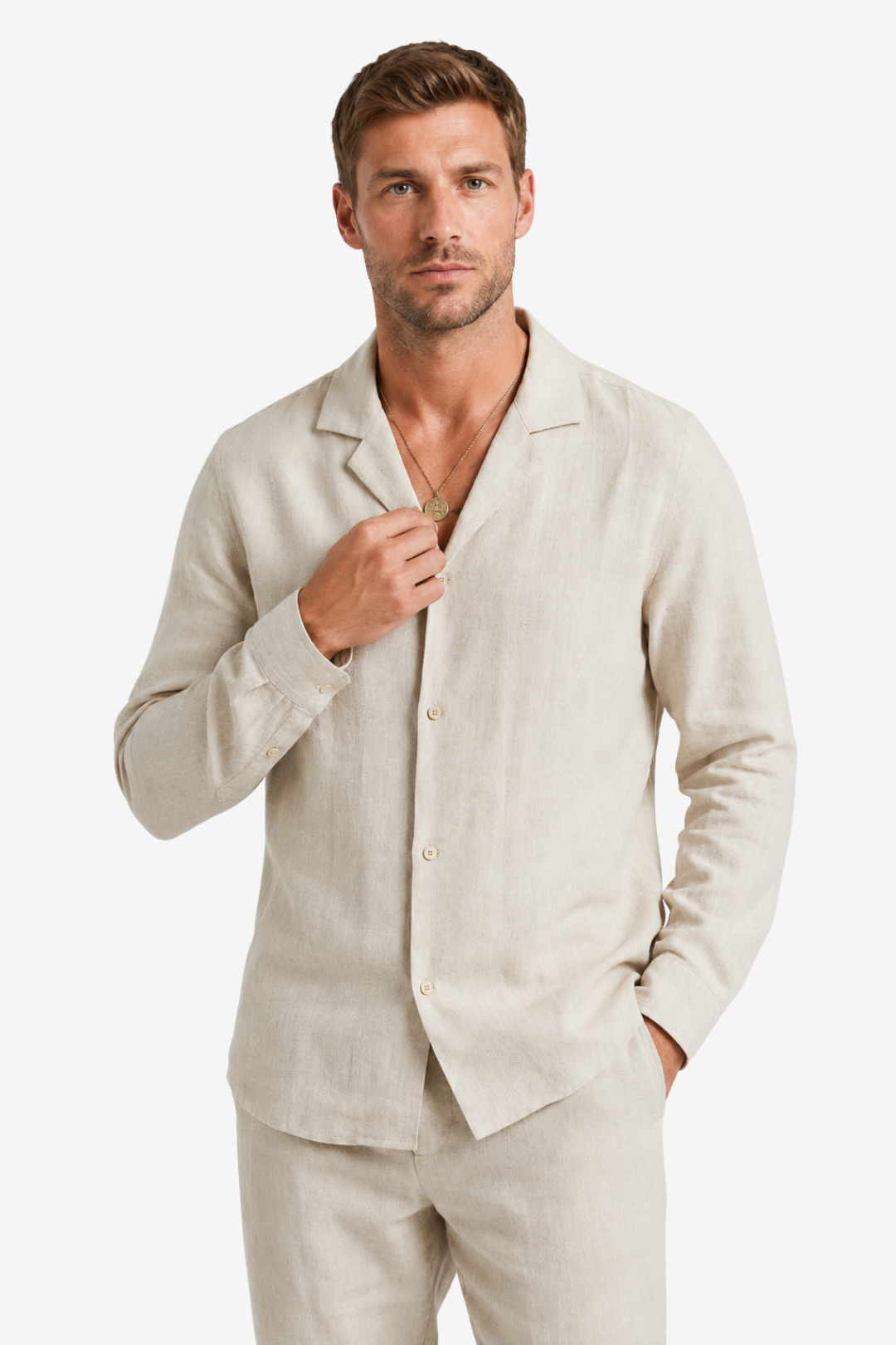 VALERIQUE | Ensemble Chemise et Pantalon en Lin pour Homme