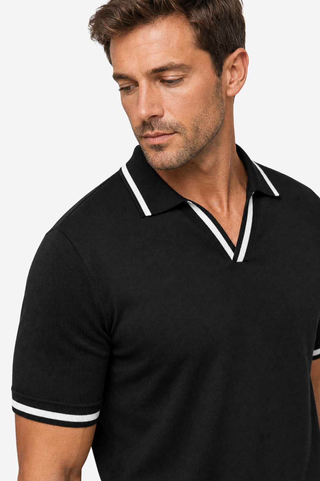 VALERIQUE | Homme Polo en coton coupe ajustée manches courtes col contrasté style décontracté