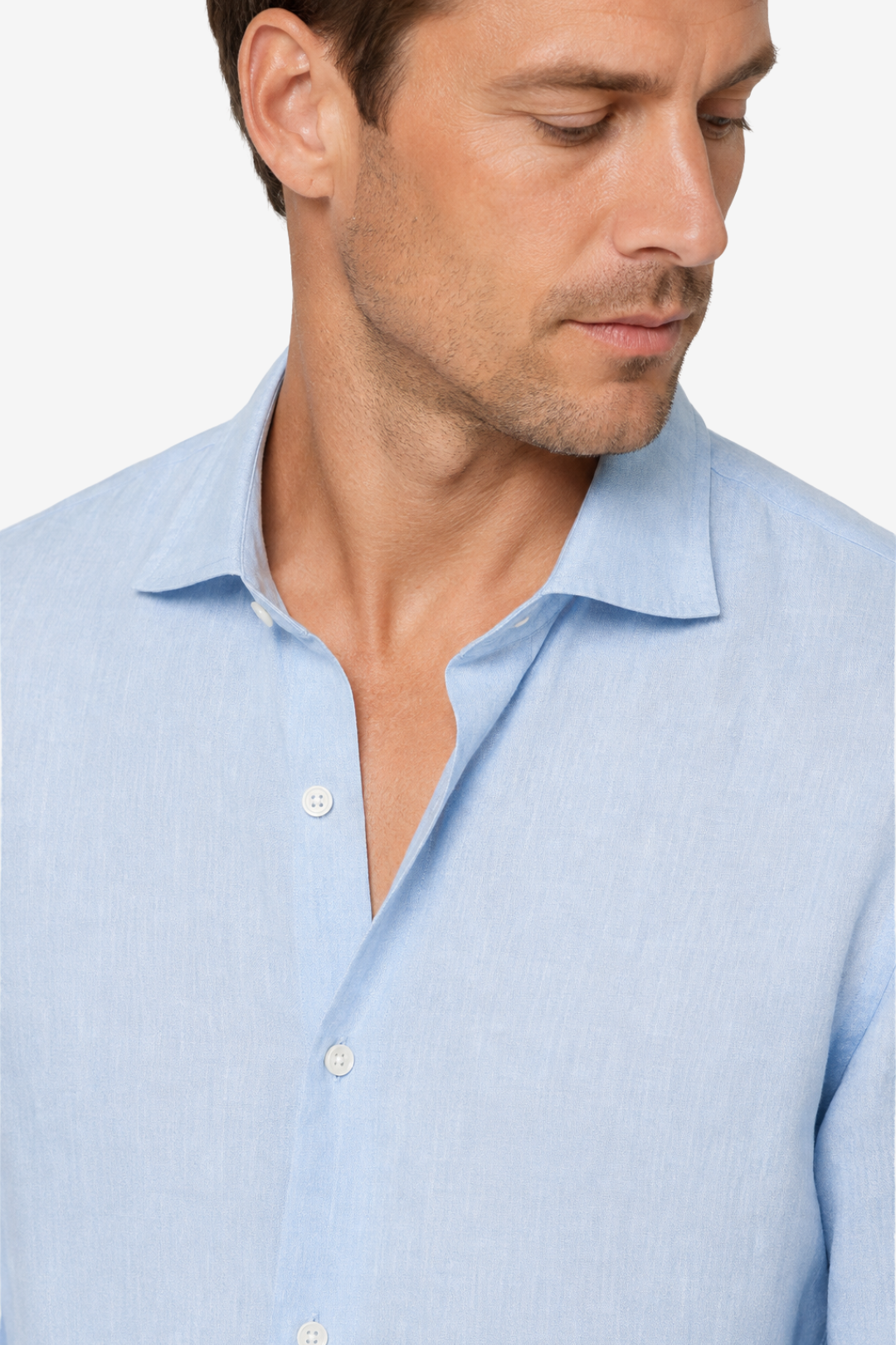 VALERIQUE | Homme chemise en lin respirante à manches longues, coupe ajustée élégante et style décontracté