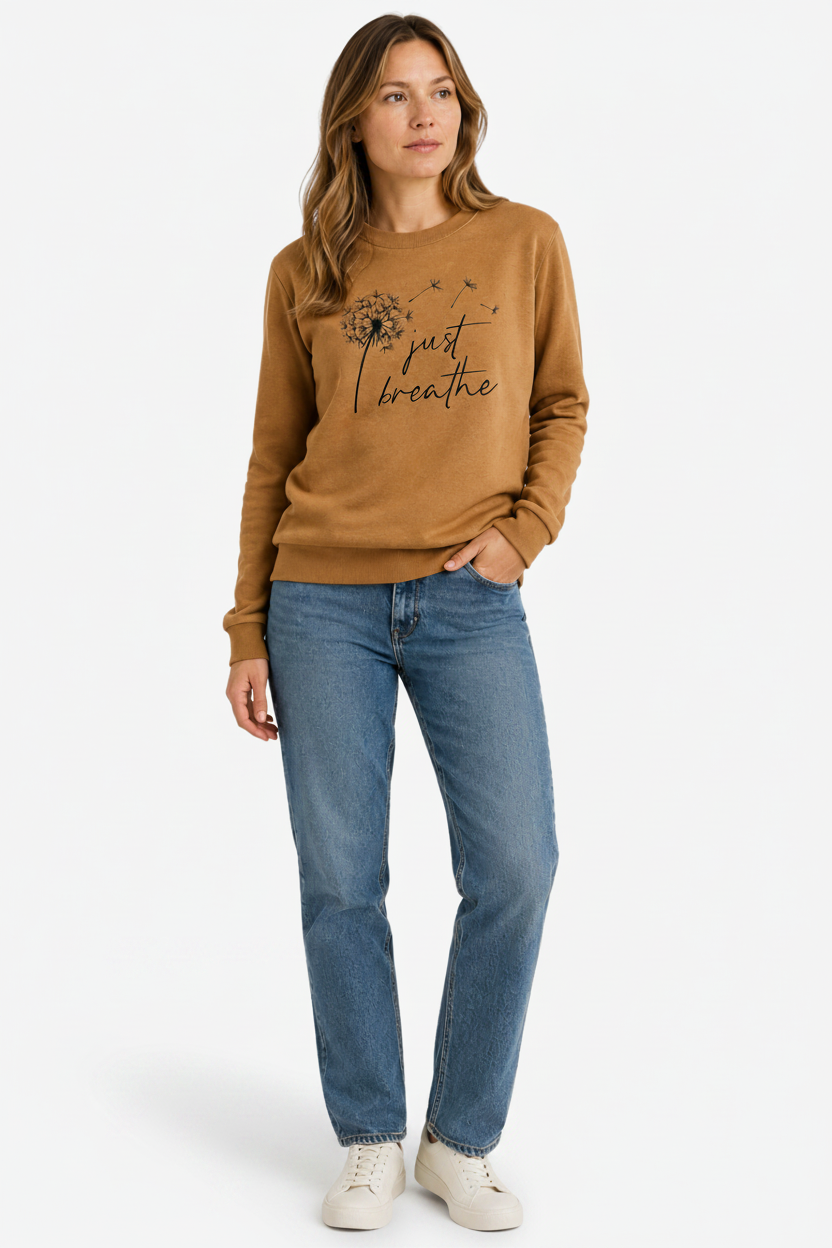 VALERIQUE | Graphique pour Femme – Col Rond Manches Longues Design Décontracté