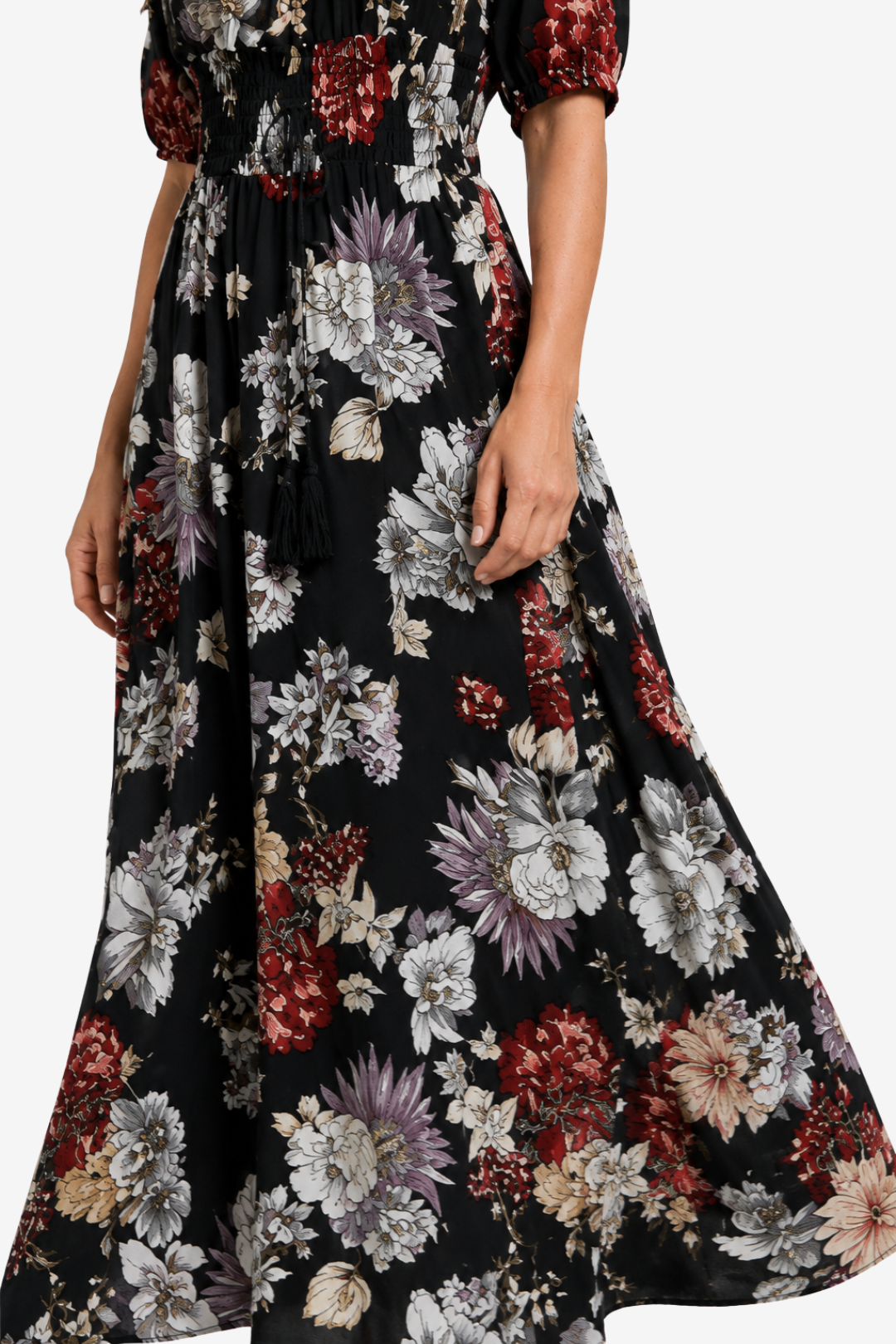 VALERIQUE | Robe Maxi Fleurie pour Femme – Col V
