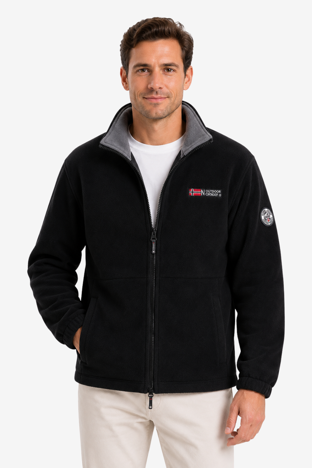 VALERIQUE | Veste Polaire pour Homme – Col Montant Fermeture Zippée Design Extérieur