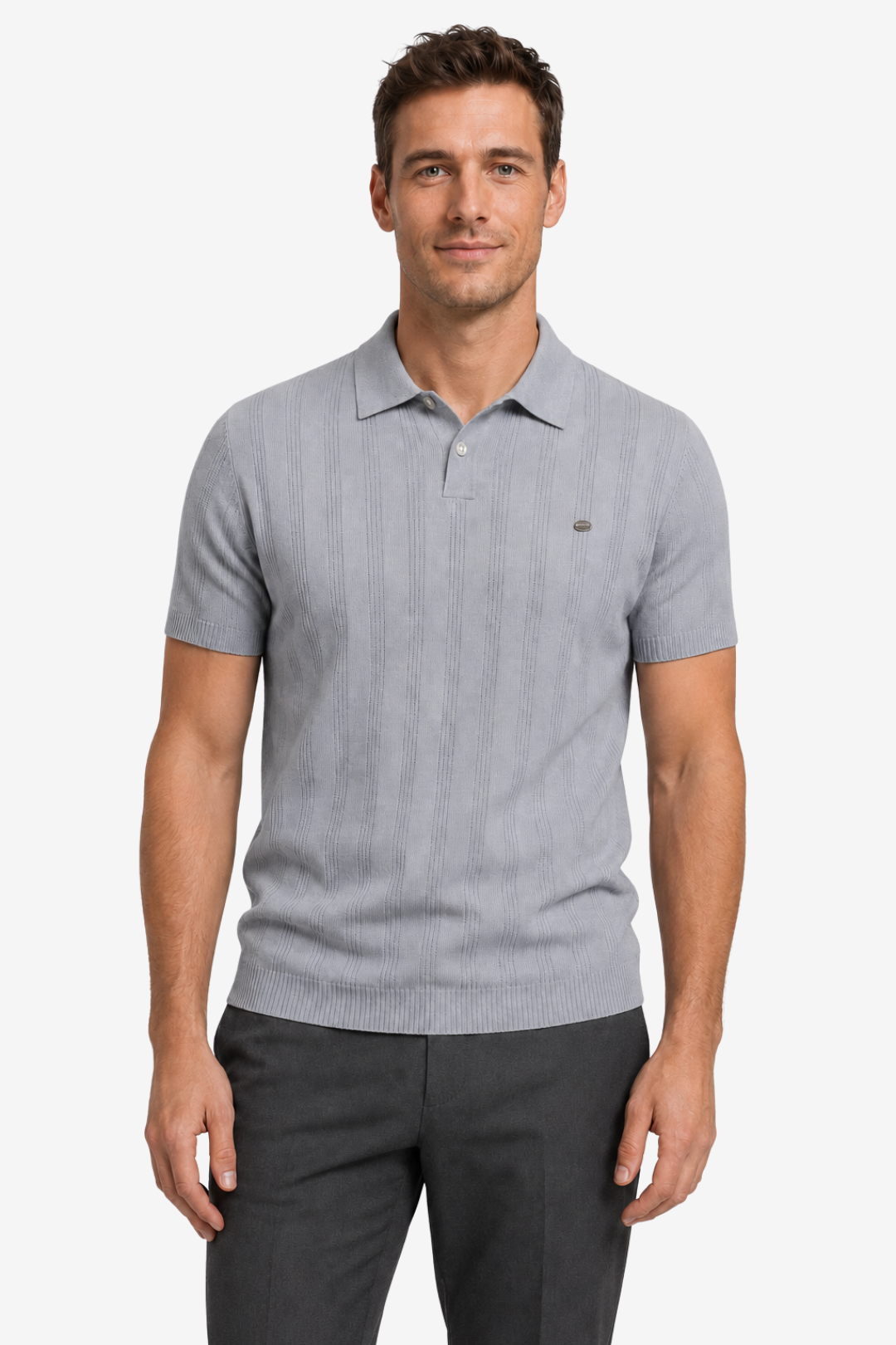 VALERIQUE | Polo Texturé Léger en Coton pour Homme – Col Classique Décontracté