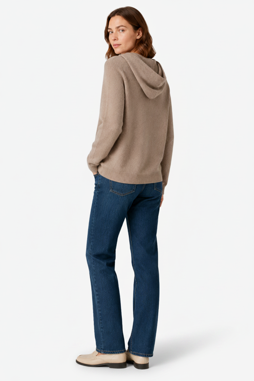 VALERIQUE | Pull à Capuche Décontracté en Laine pour Femme – Coupe Ample