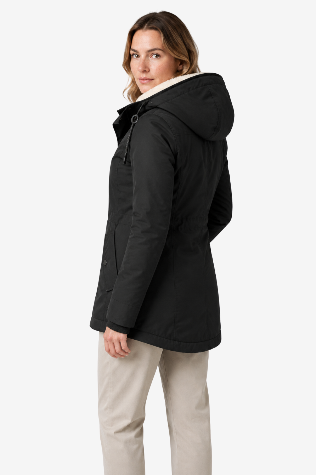 VALERIQUE | Veste d’Hiver à Capuche pour Femme – Doublure Pelucheuse Design Ajusté