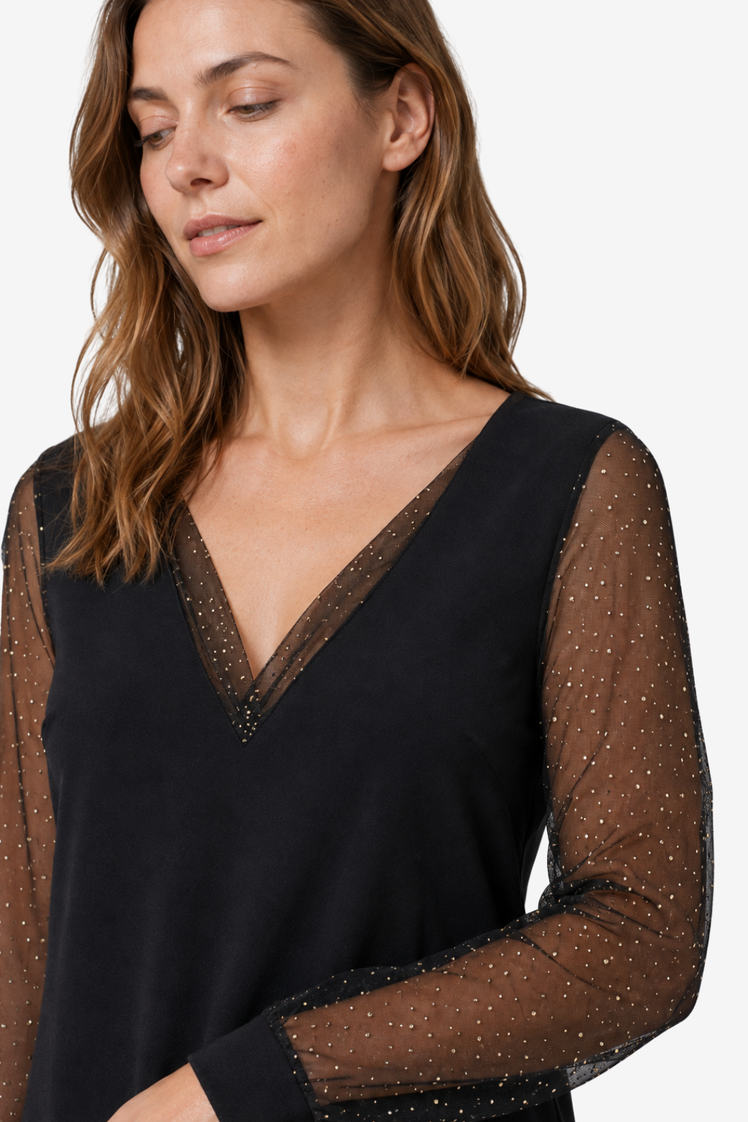 VALERIQUE | Robe Asymétrique à Manches Longues en Maille Légère pour Femme – Coupe Fluide