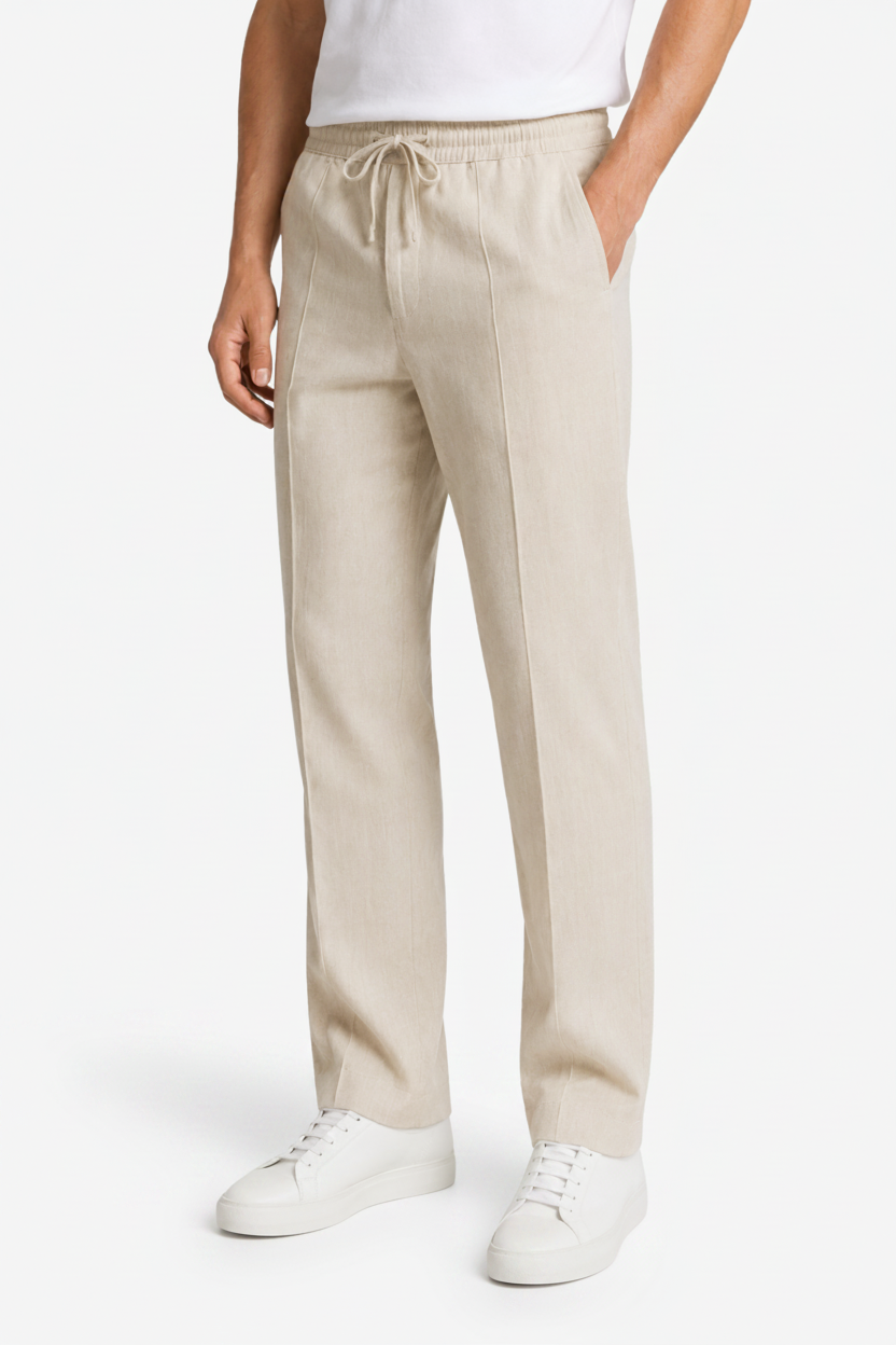 VALERIQUE | Homme Pantalon Décontracté - Taille Élastiquée avec Cordon de Serrage, Poches Latérales