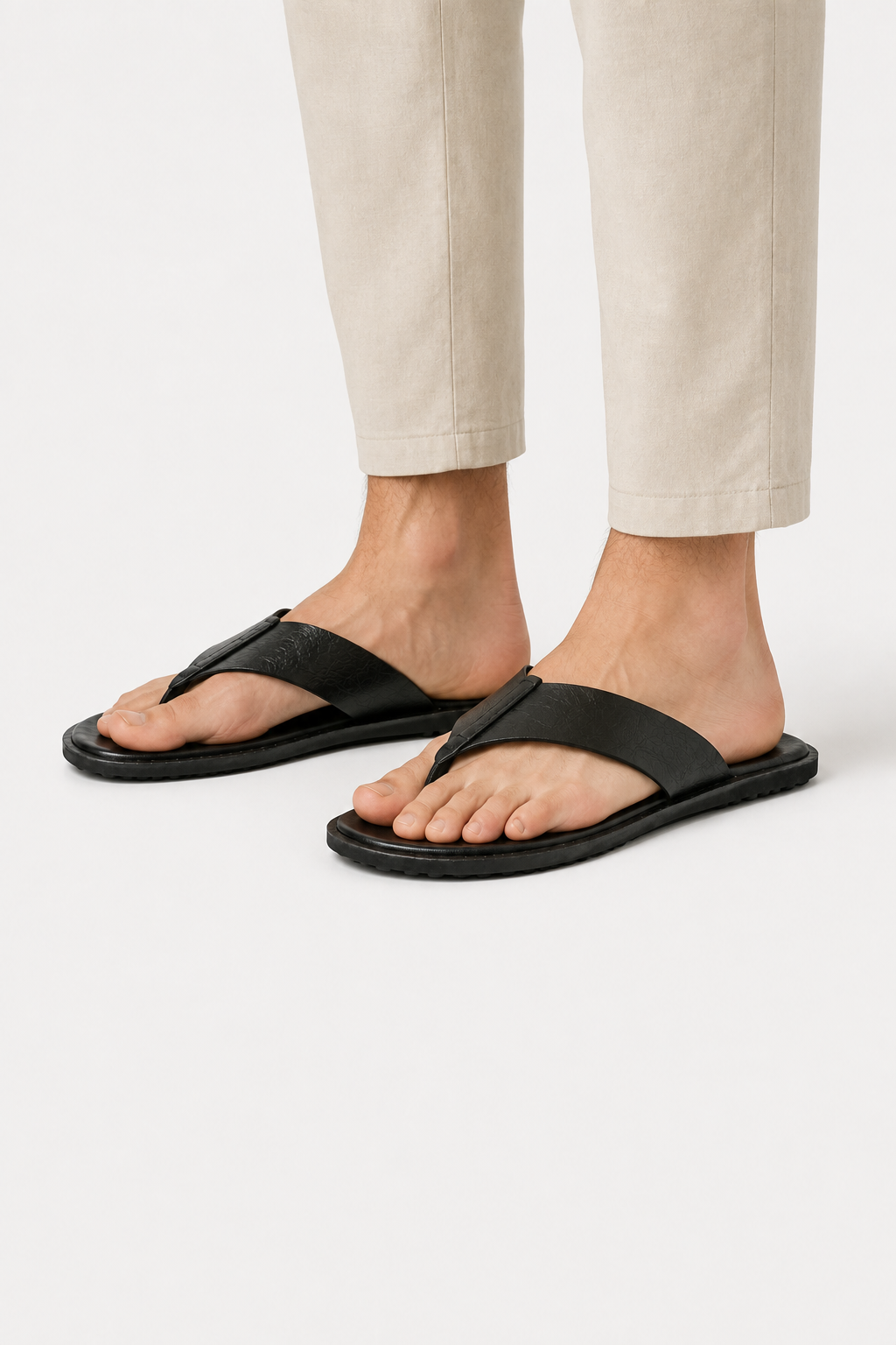VALERIQUE | Sandales Plates en Similicuir pour Homme