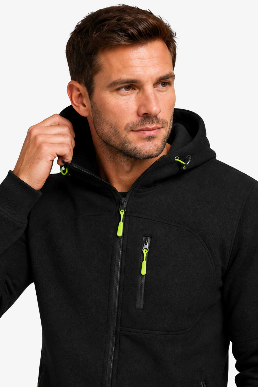 VALERIQUE | Veste polaire zippée pour homme – Modèle à capuche avec plusieurs poches zippées