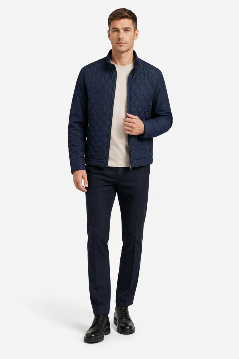 VALERIQUE | Homme Veste matelassée coupe ajustée col montant style moderne