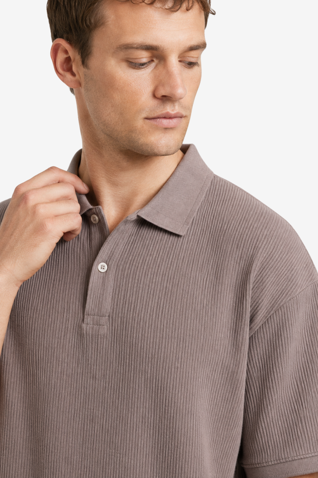 Valerique | Polo Homme en Coton Maille Côtelée – Col Classique Décontracté