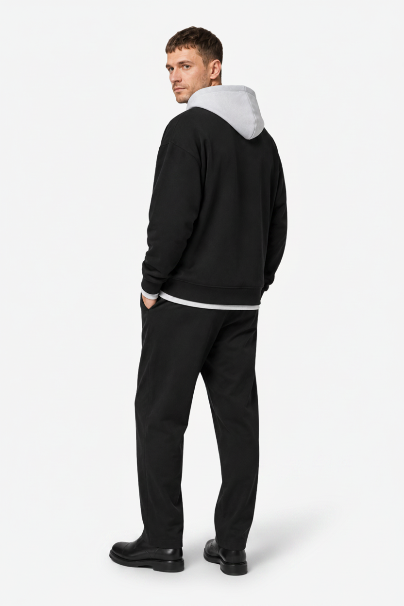 VALERIQUE | Sweat à Capuche Superposé pour Homme – Capuche Contrastante Coupe Décontractée à Enfiler