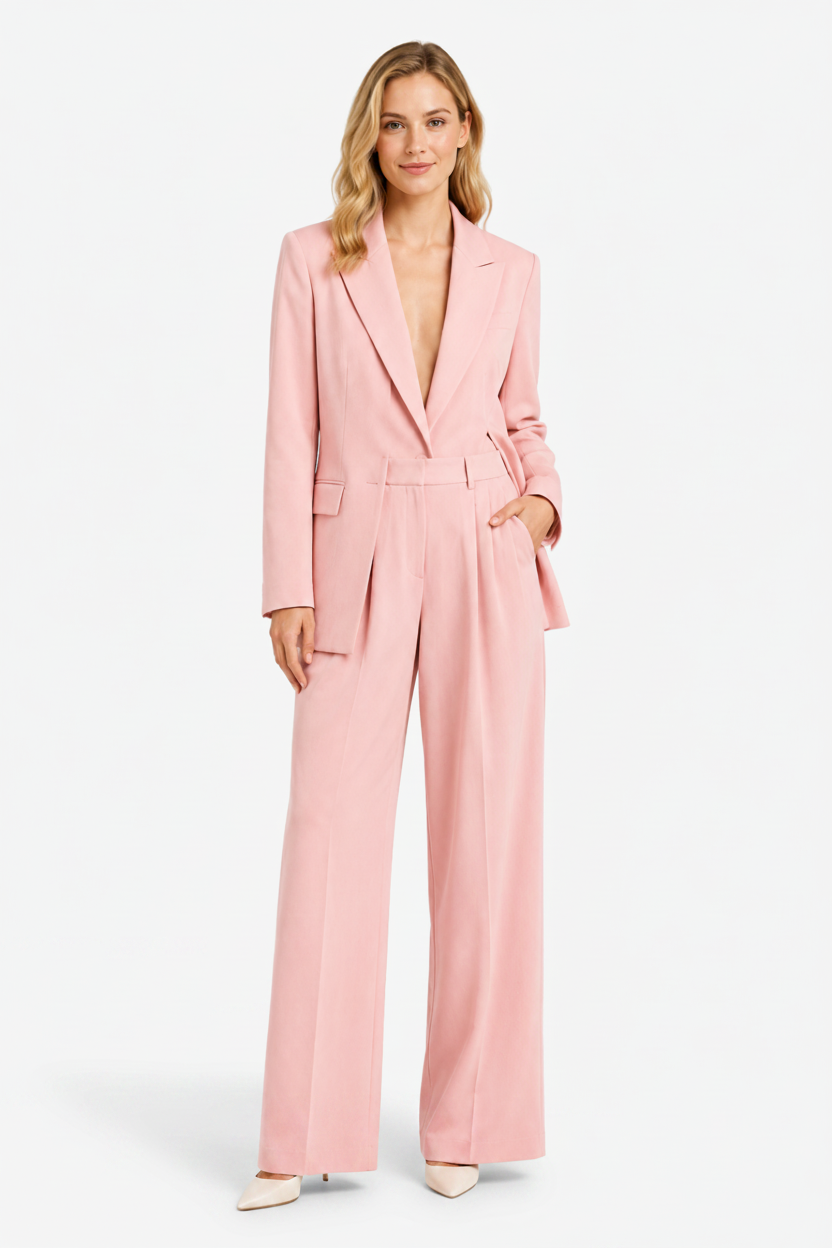 VALERIQUE | Ensemble Blazer et Pantalon en Coton Léger pour Femme – Coupe Structurée