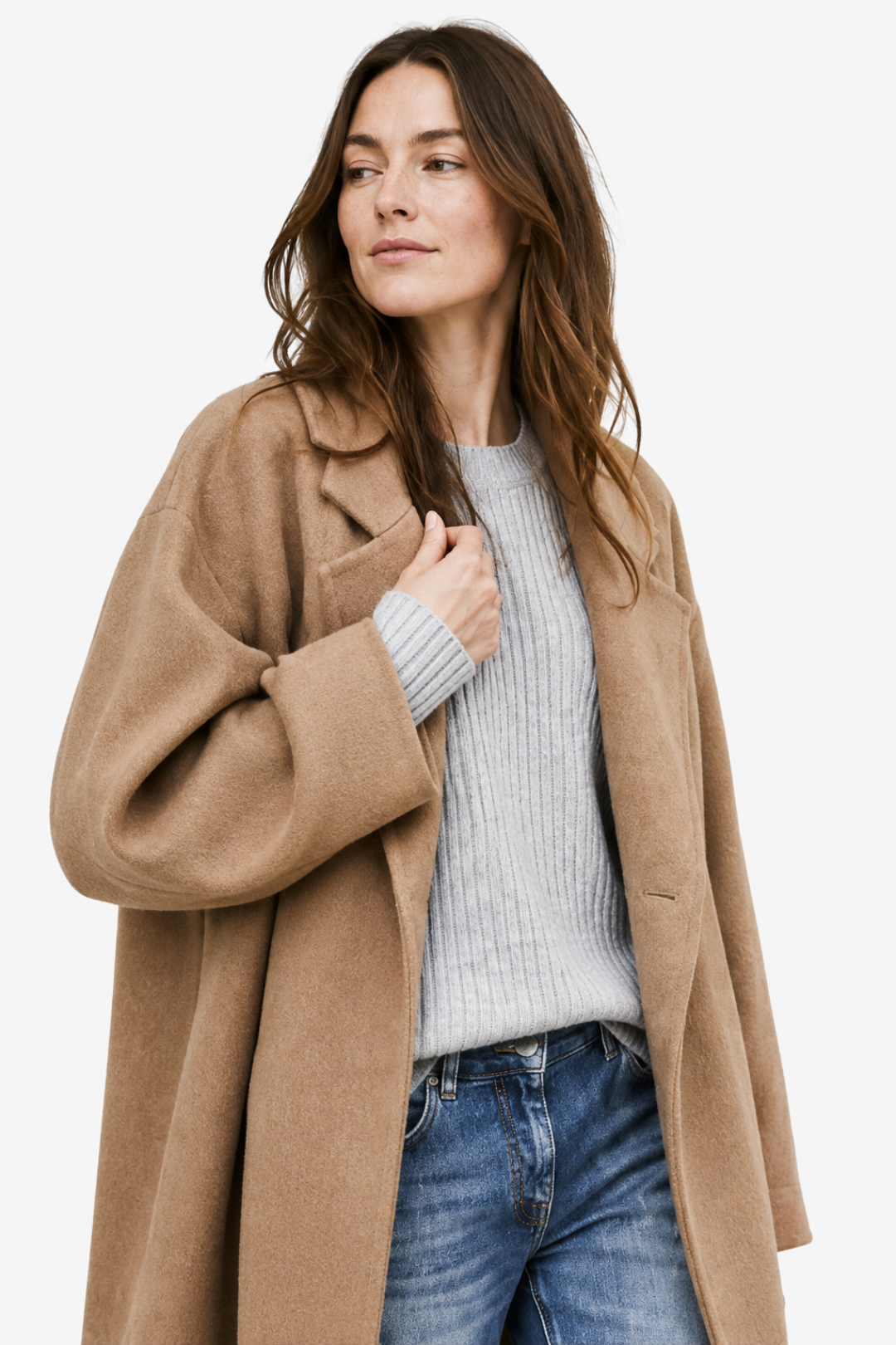 VALERIQUE | Manteau Long pour Femme – Devant Ouvert Coupe Oversize Décontractée