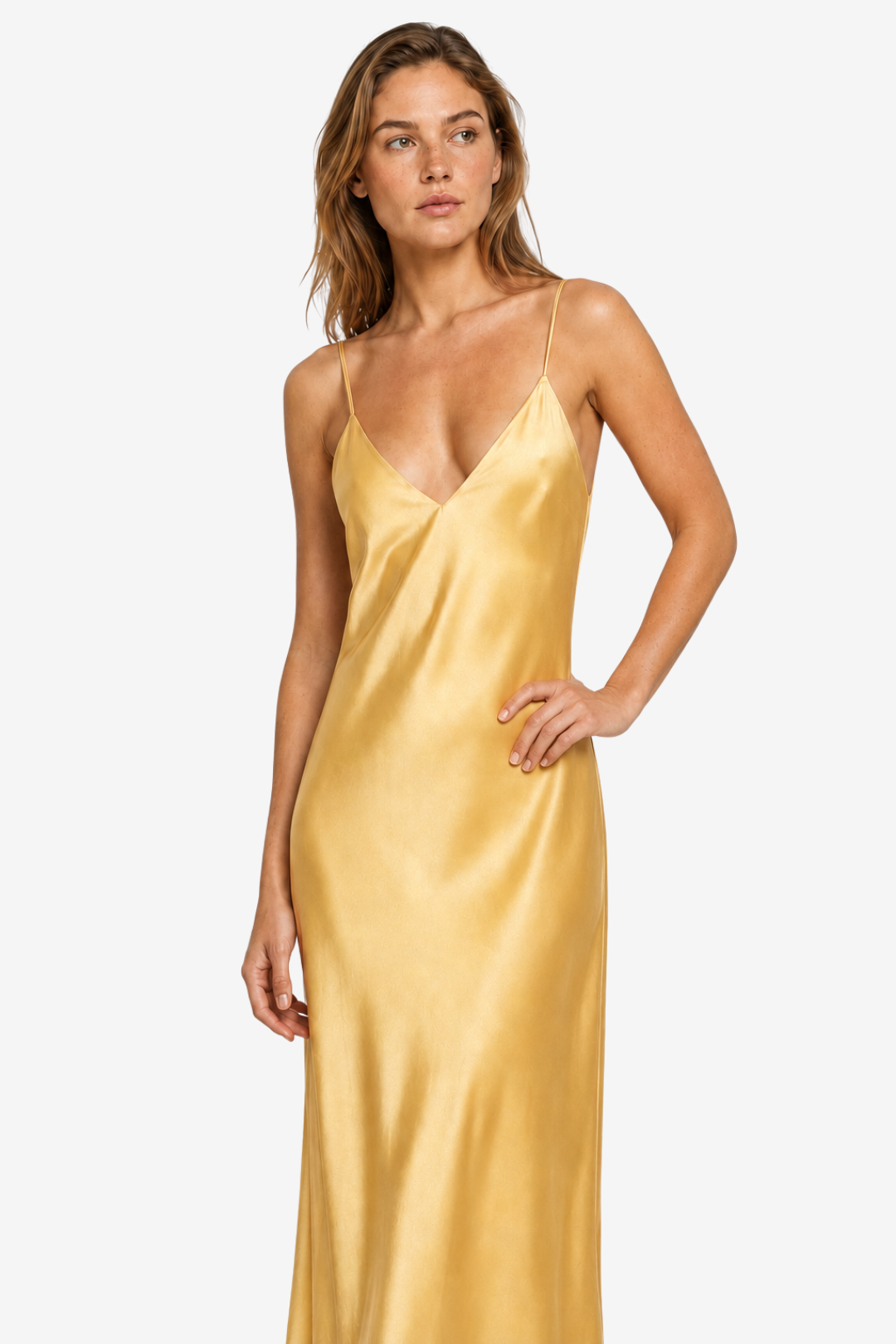VALERIQUE | Femme Robe longue à fines bretelles coupe fluide style décontracté