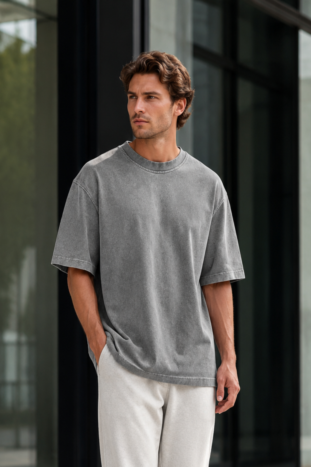 VALERIQUE | T-Shirt Décontracté pour Homme – Col Rond Coupe Oversize Manches Courtes