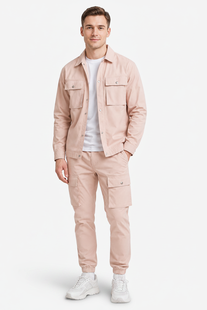 VALERIQUE | Ensemble Cargo Deux Pièces pour Homme – Veste Utilitaire Pantalon Coordonné