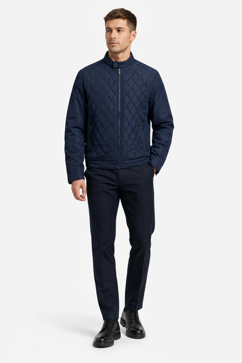 VALERIQUE | Homme Veste matelassée coupe ajustée col montant style moderne