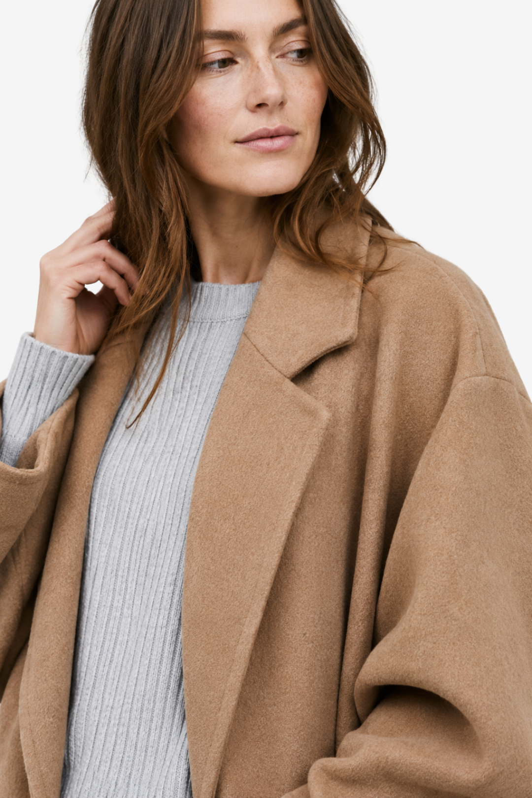 VALERIQUE | Manteau Long pour Femme – Devant Ouvert Coupe Oversize Décontractée