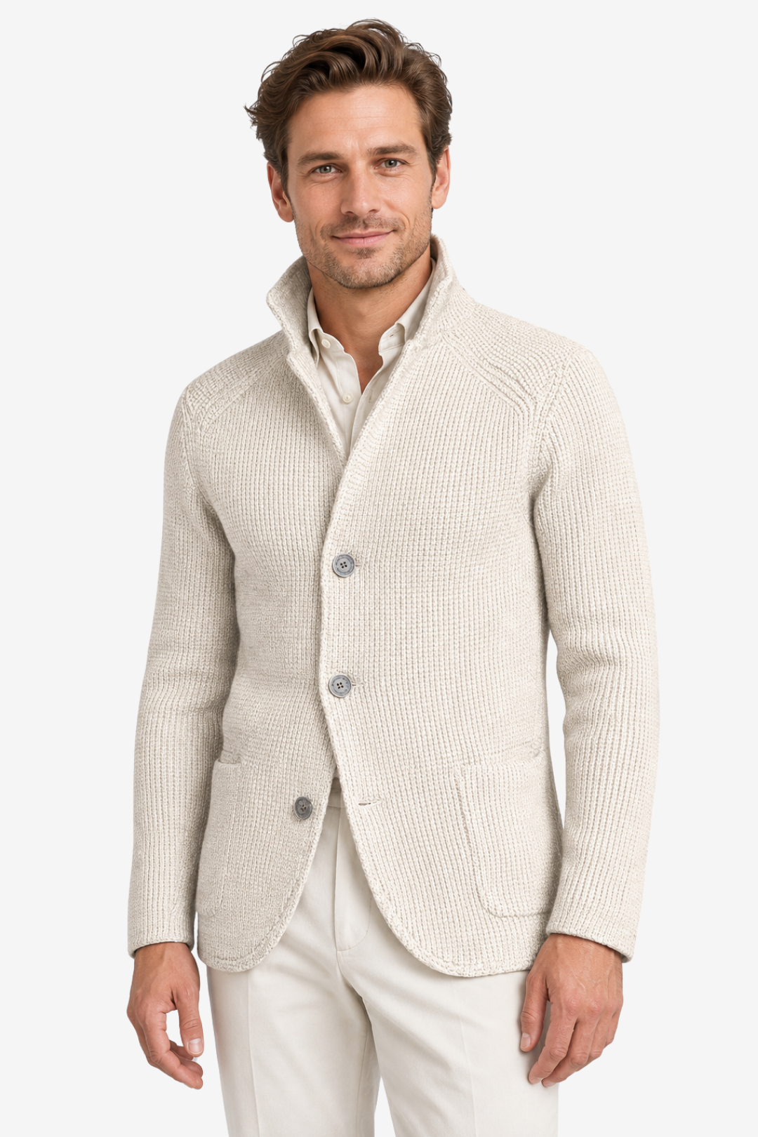 VALERIQUE | Blazer Cardigan en Maille pour Homme – Élégant à Boutons