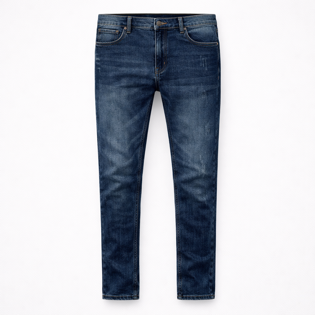 VALERIQUE | Jean Droit Taille Haute en Denim Bleu Clair pour homme – Coupe Classique