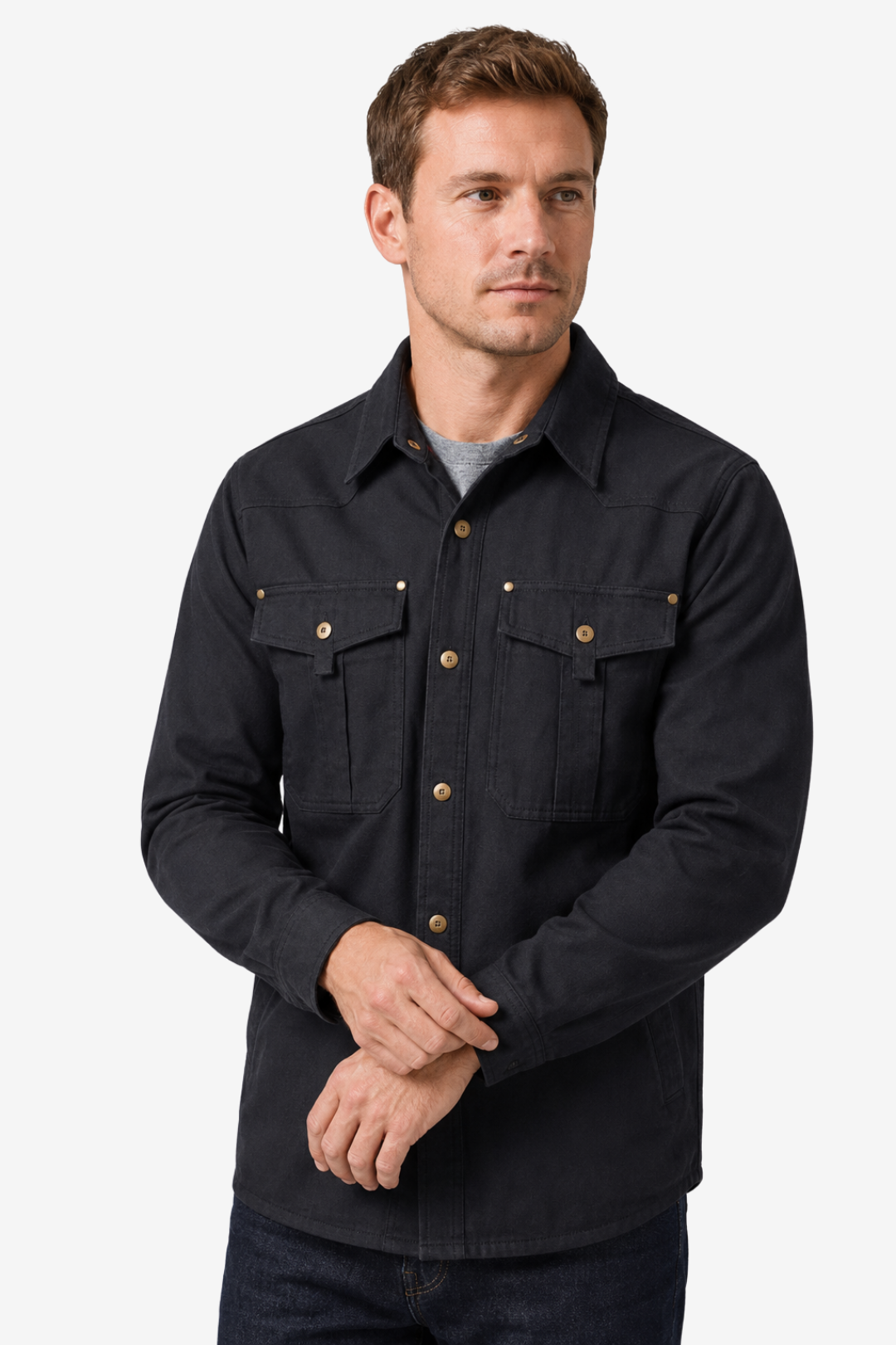 VALERIQUE | Veste Cargo en Coton pour Homme – Col Revers et Coupe Classique