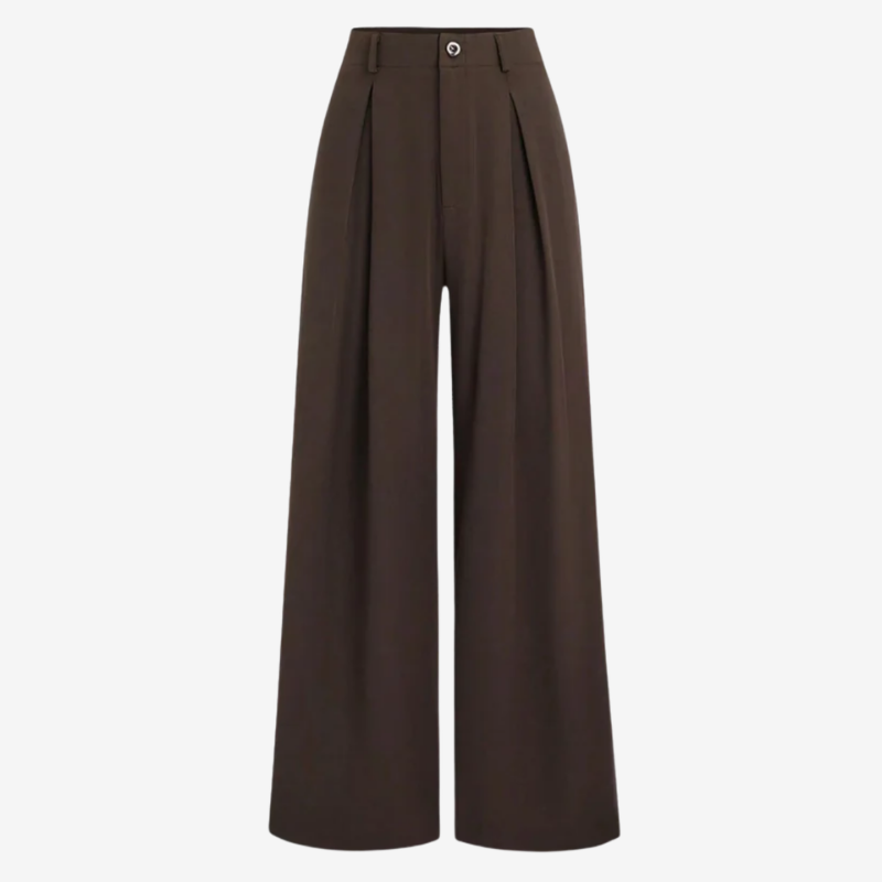 VALERIQUE | Pantalon Large Plissé Jacquard pour Femme – Élégance Fluide
