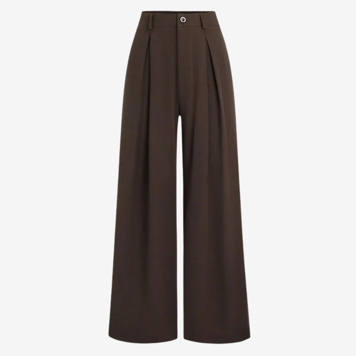 VALERIQUE | Pantalon Large Plissé Jacquard pour Femme – Élégance Fluide