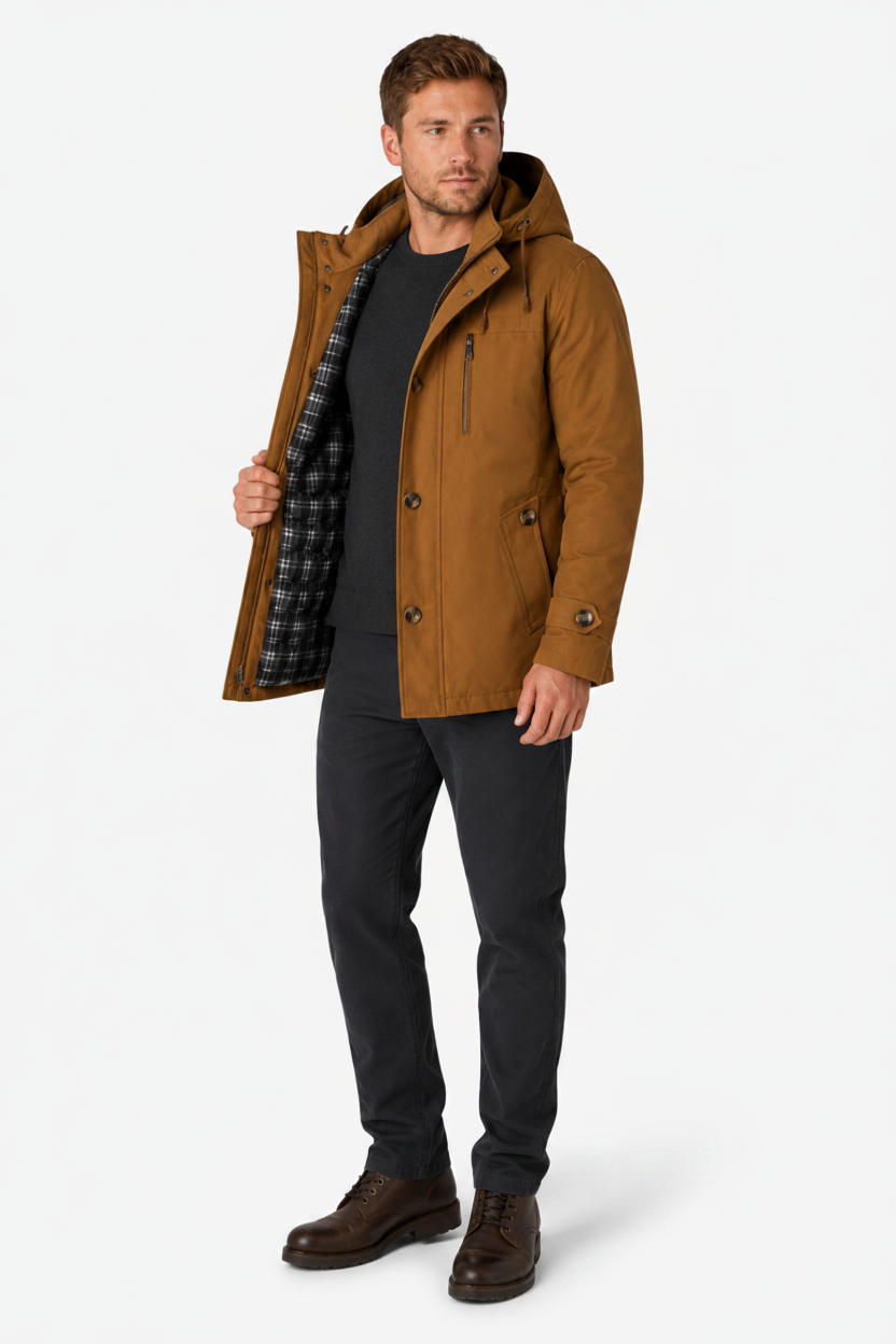 VALERIQUE | Veste d’hiver isolante pour homme – Capuche réglable et poches pratiques