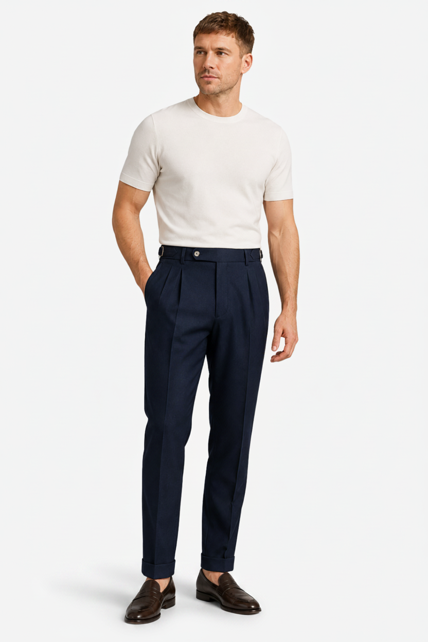 VALERIQUE | Pantalon Homme Tailleur Plissé – Style Formel Élégant