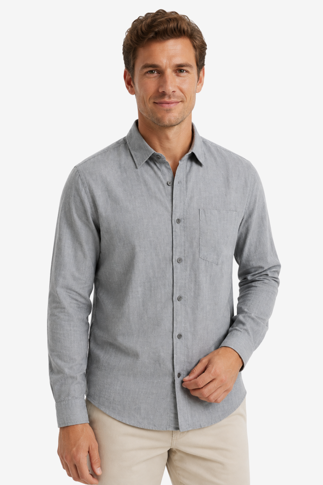 VALERIQUE | Chemise à manches longues coupe classique style minimaliste pour usage quotidien