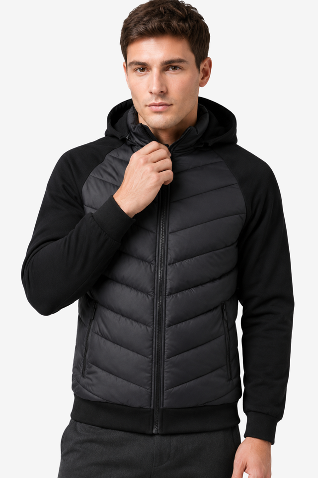 VALERIQUE | Homme Doudoune à capuche matelassée coupe ajustée style sportif