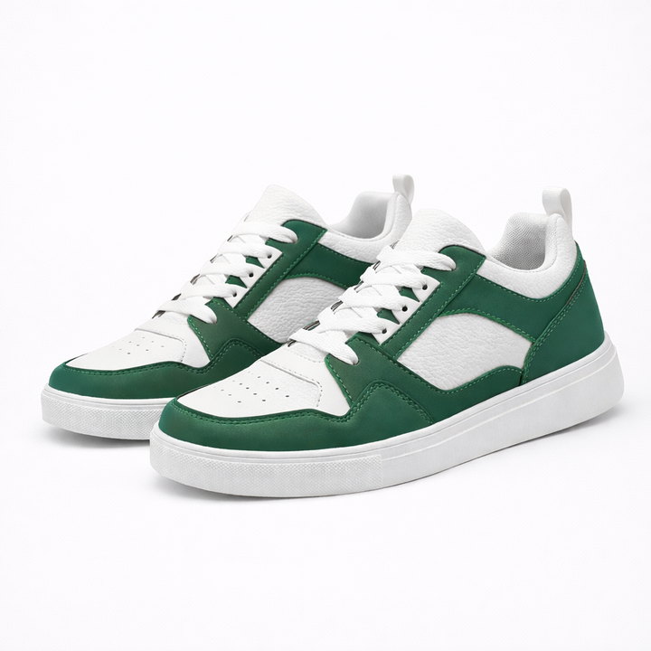 VALERIQUE | Baskets Bicolores Noir et Blanc à Lacets – Design Urbain Structuré