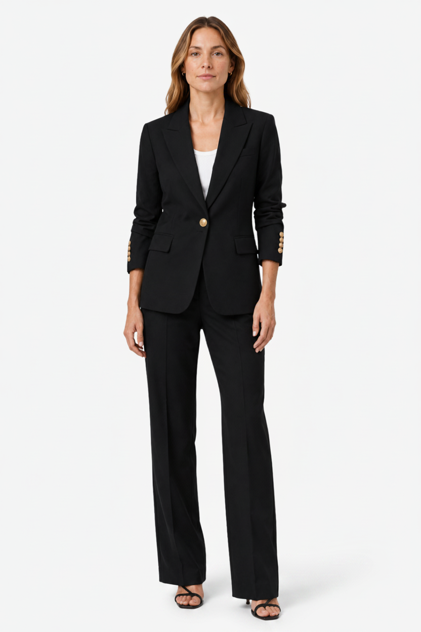VALERIQUE | Ensemble Blazer et Pantalon en Coton Léger pour Femme – Coupe Structurée