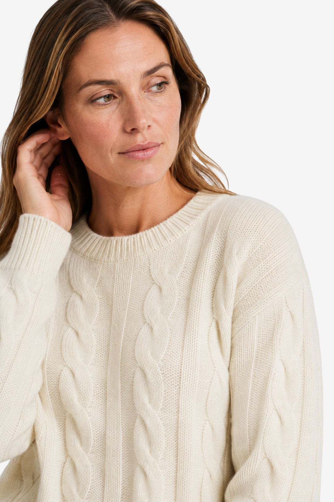 VALERIQUE | Pull en Maille Torsadée pour Femme – Col Rond Manches Longues Design Confortable