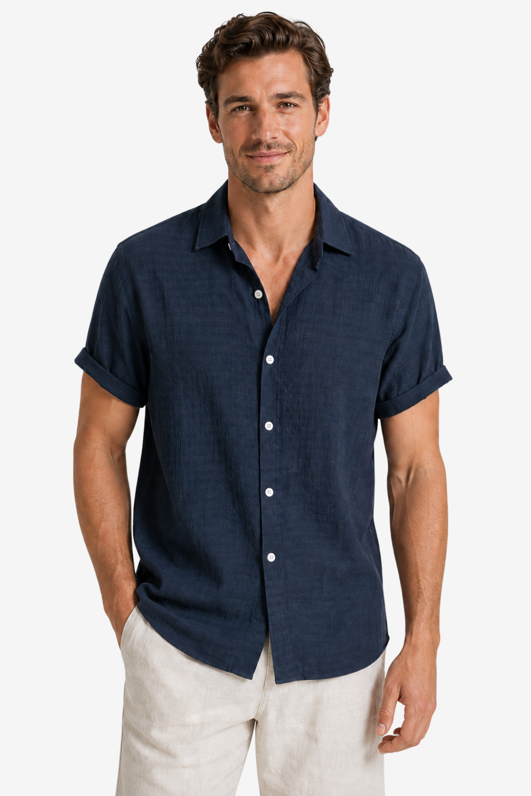 VALERIQUE | Chemise en Coton pour Homme – Manches Courtes et Coupe Classique
