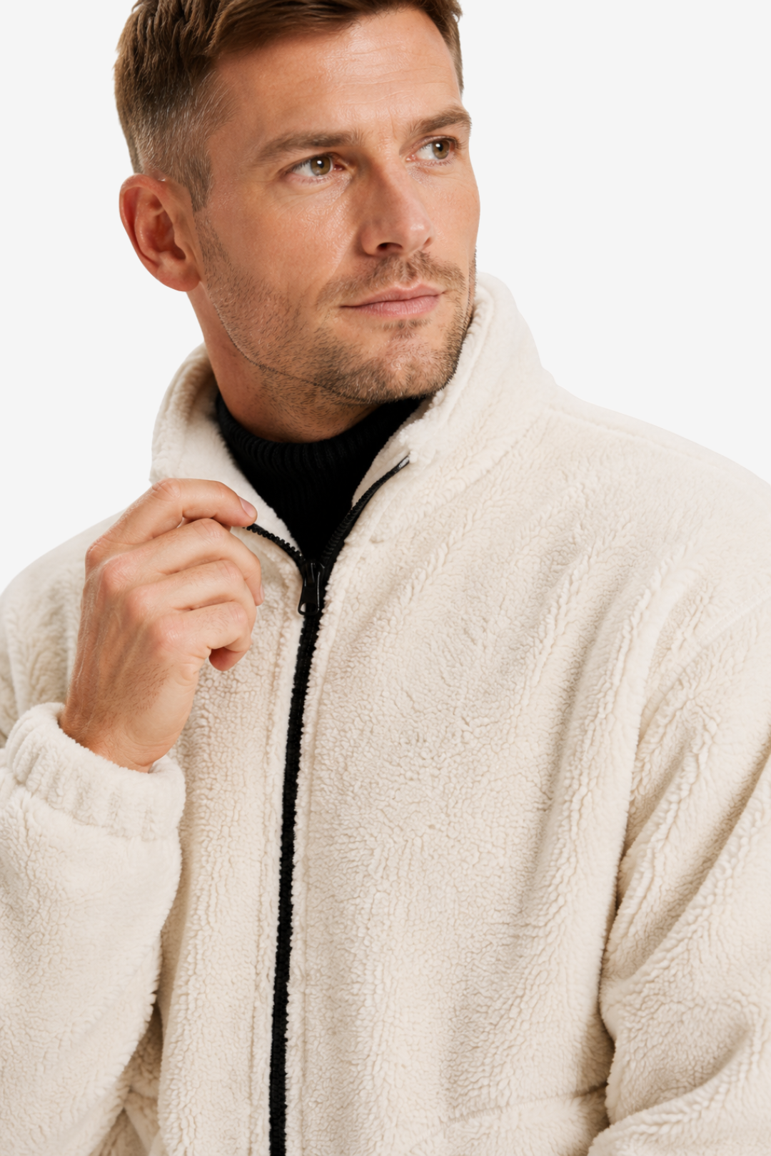 VALERIQUE | Veste Polaire pour Homme – Col Montant Fermeture Zippée Design Décontracté