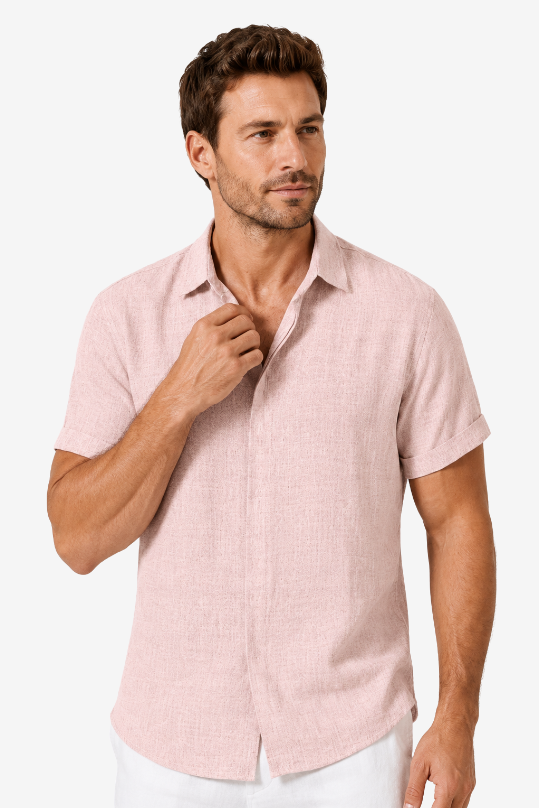 VALERIQUE | Chemise en Lin pour Homme – Manches Courtes et Coupe Ample