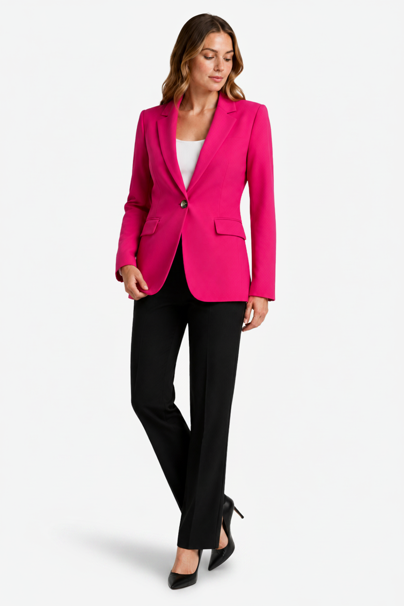 VALERIQUE | Blazer ajusté pour femme – Fermeture à bouton unique et poches à rabat