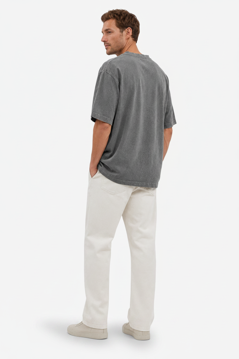 VALERIQUE | T-Shirt Décontracté pour Homme – Col Rond Coupe Oversize Manches Courtes