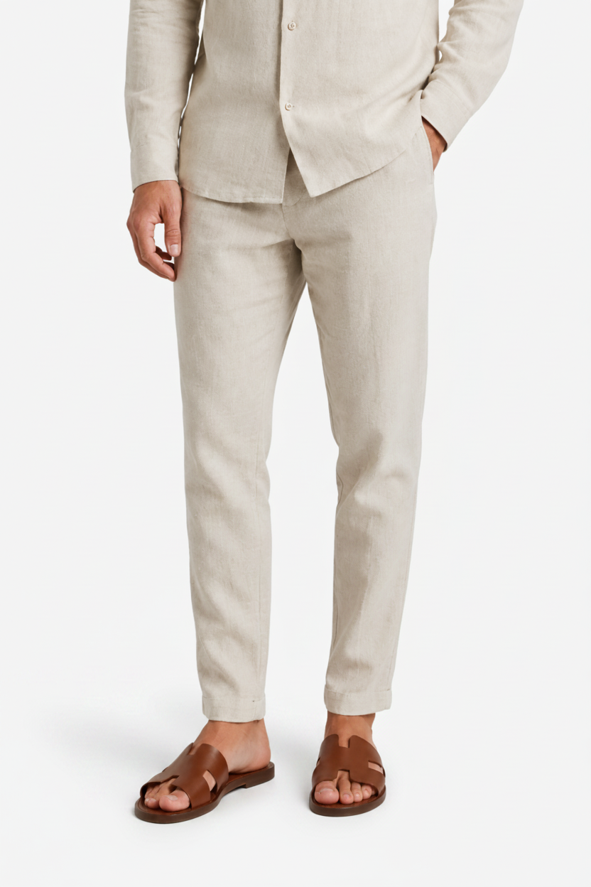 VALERIQUE | Ensemble Chemise et Pantalon en Lin pour Homme