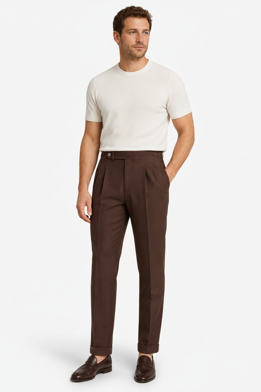 VALERIQUE | Pantalon Homme Tailleur Plissé – Coupe Slim