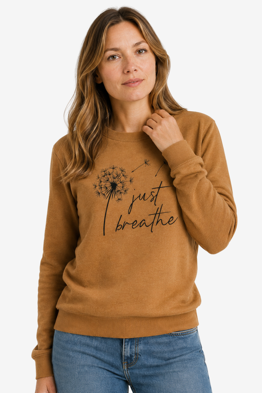 VALERIQUE | Graphique pour Femme – Col Rond Manches Longues Design Décontracté